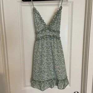 Green Floral Summer/Spring Sun Dress